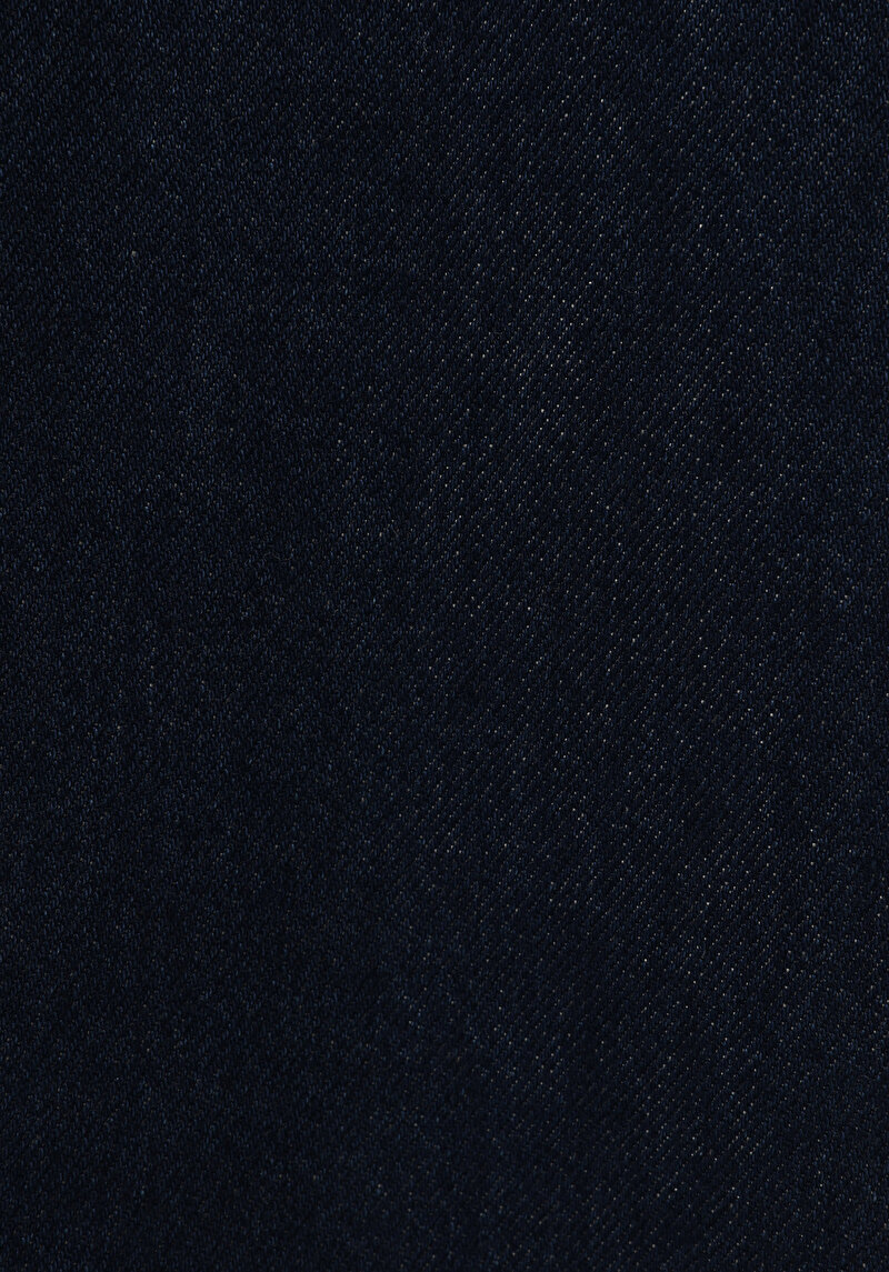 Baggy Fit Orta Bel Daralan Paça Kadın Dark İndigo Denim Jean Pantolon