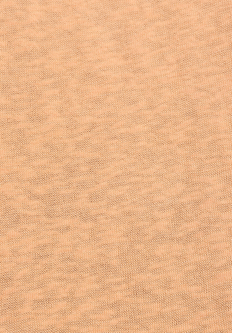 Regular Fit Yuvarlak Yaka Düz Kadın Turuncu Kısa Kol Tişört