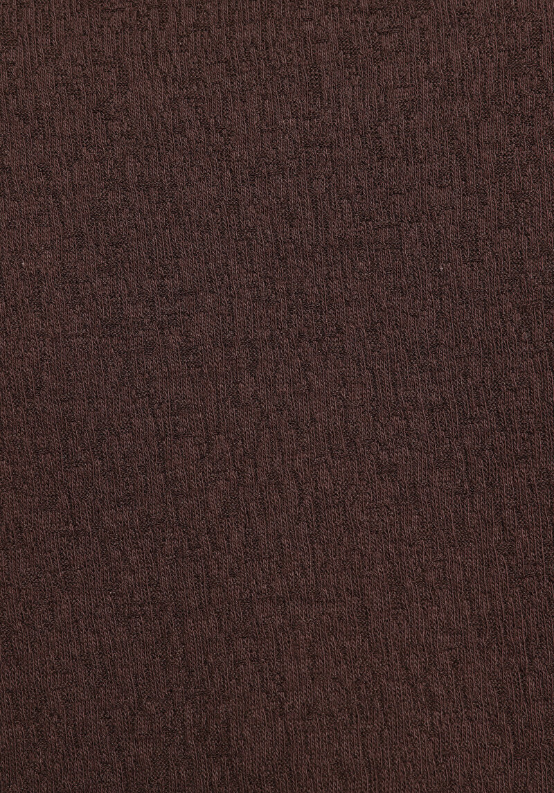 Regular Fit Yuvarlak Yaka Düz Kadın Kahverengi Kısa Kol Tişört