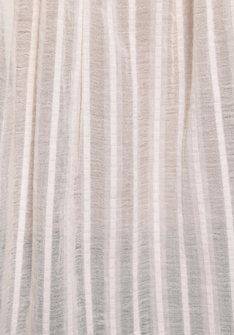 Fashion Fit Shirt Neck Jakarlı Kadın Ekru Uzun Kol Gömlek