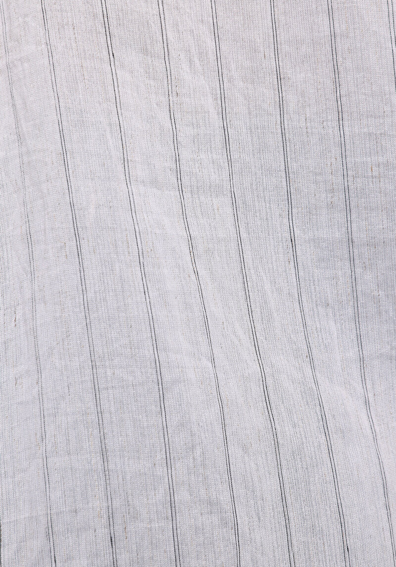 Fashion Fit Shirt Neck Çizgili Kadın Beyaz Uzun Kol Gömlek