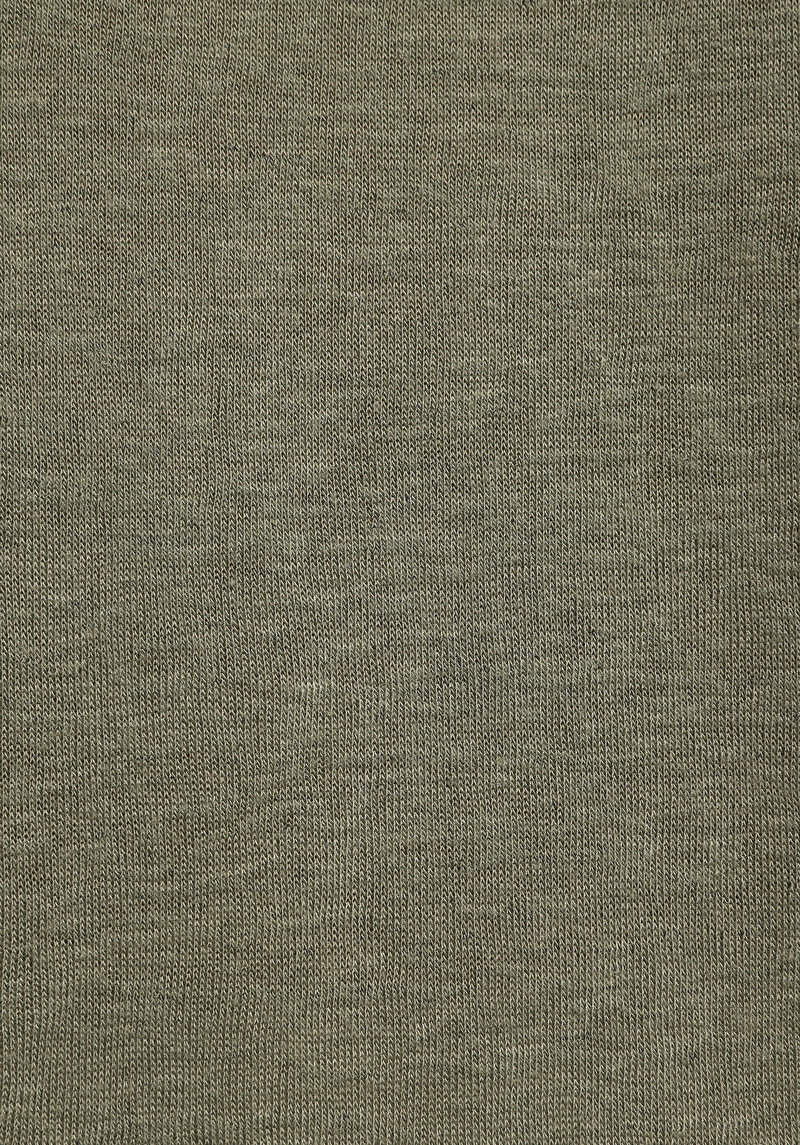 Regular Fit V Yaka Düz Kadın Yeşil Kısa Kol Tişört