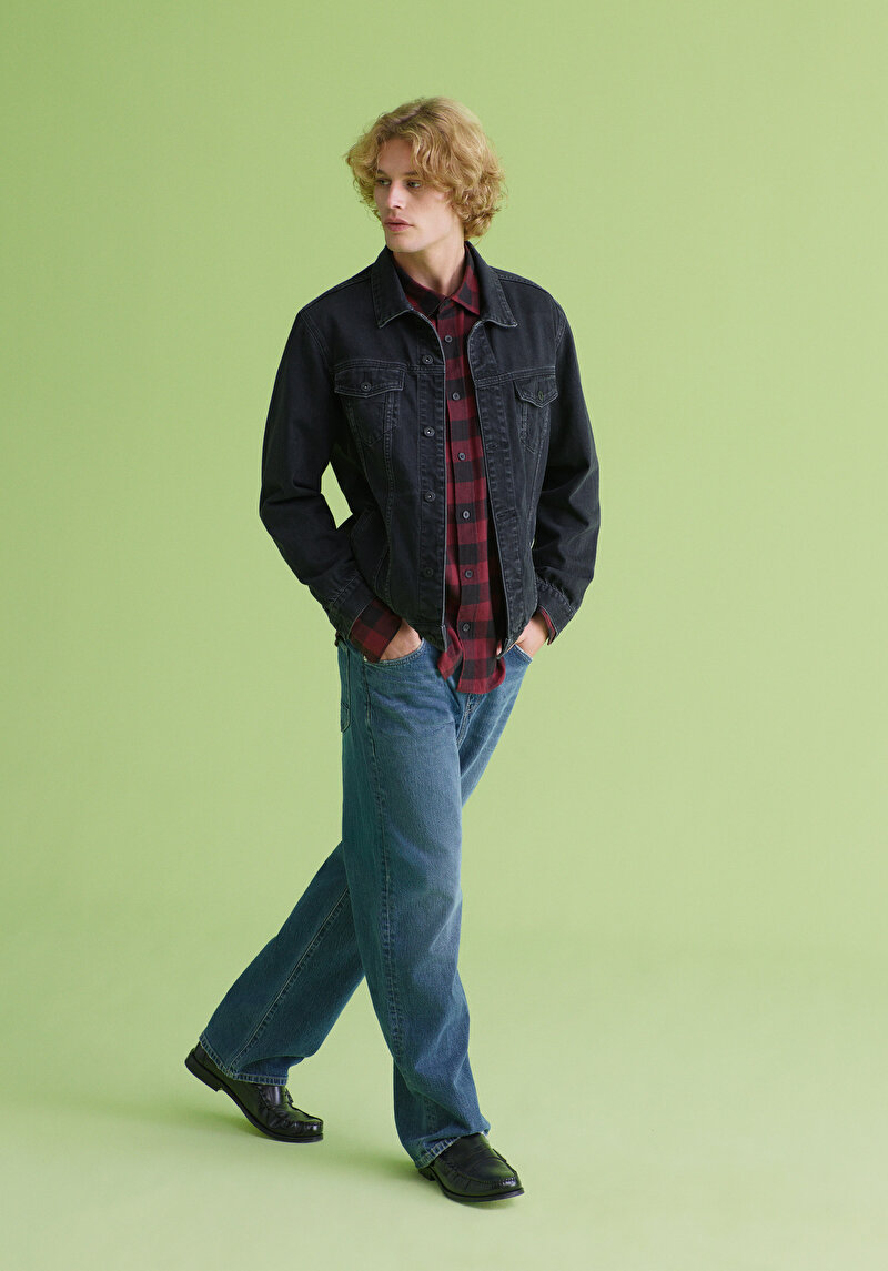 Regular Fit Düğmeli Astarsız Erkek Siyah Ceket