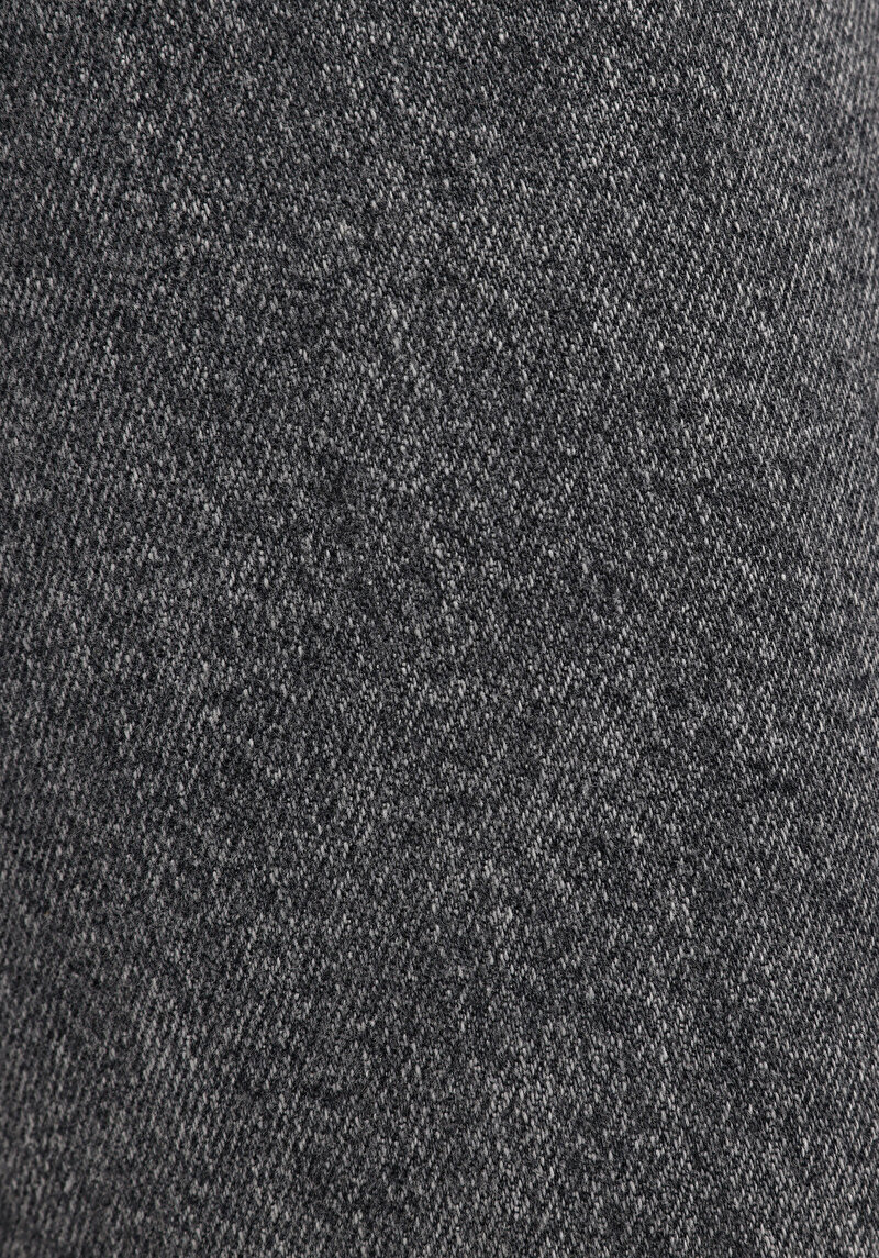 Loose Fit Orta Bel Düz Erkek Black Denim Jean Şort