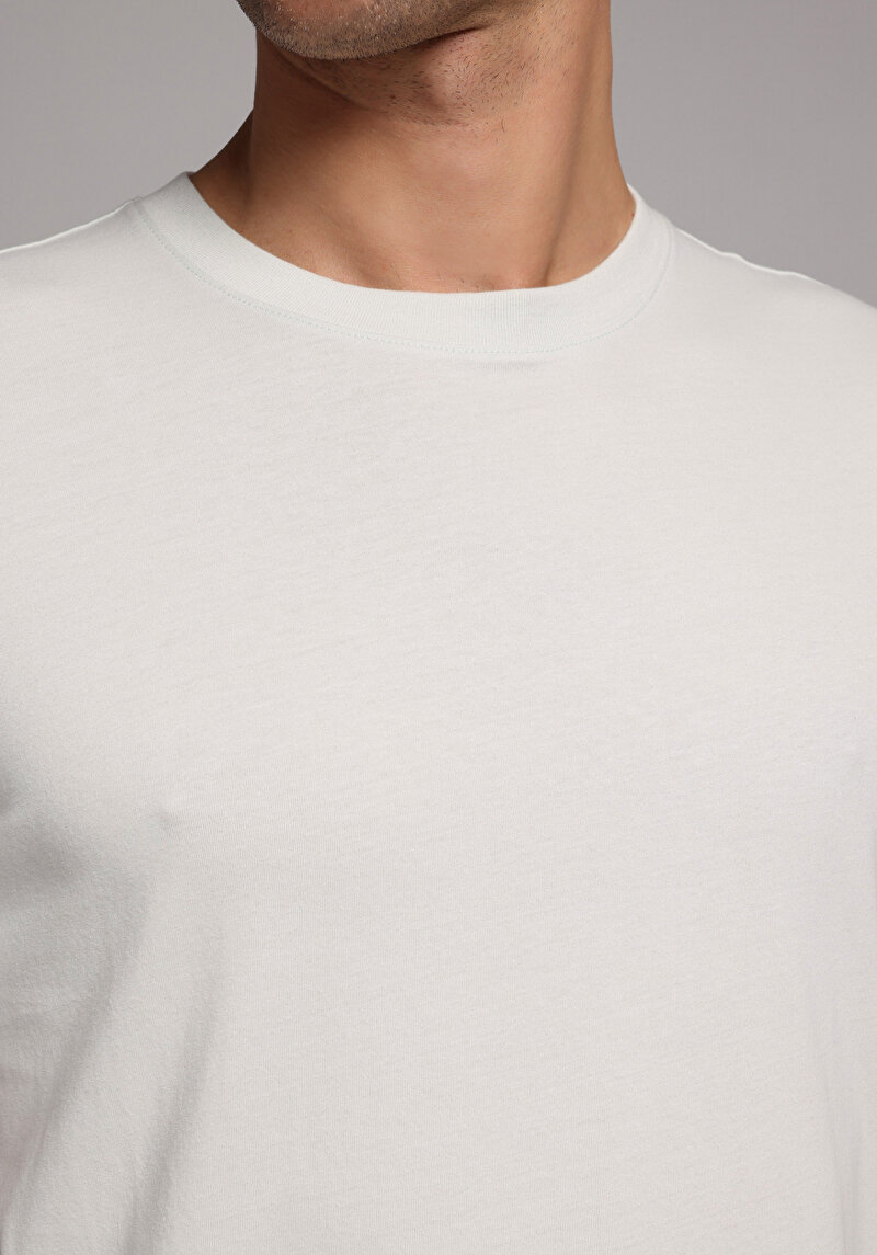 Regular Fit Yuvarlak Yaka Düz Erkek Turkuaz Kısa Kol Tişört