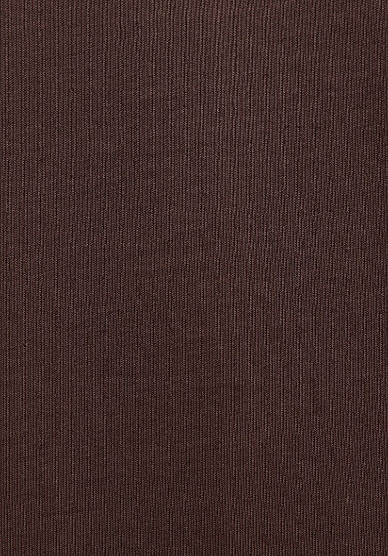 Comfort Fit Yuvarlak Yaka Düz Erkek Kahverengi Kısa Kol Tişört