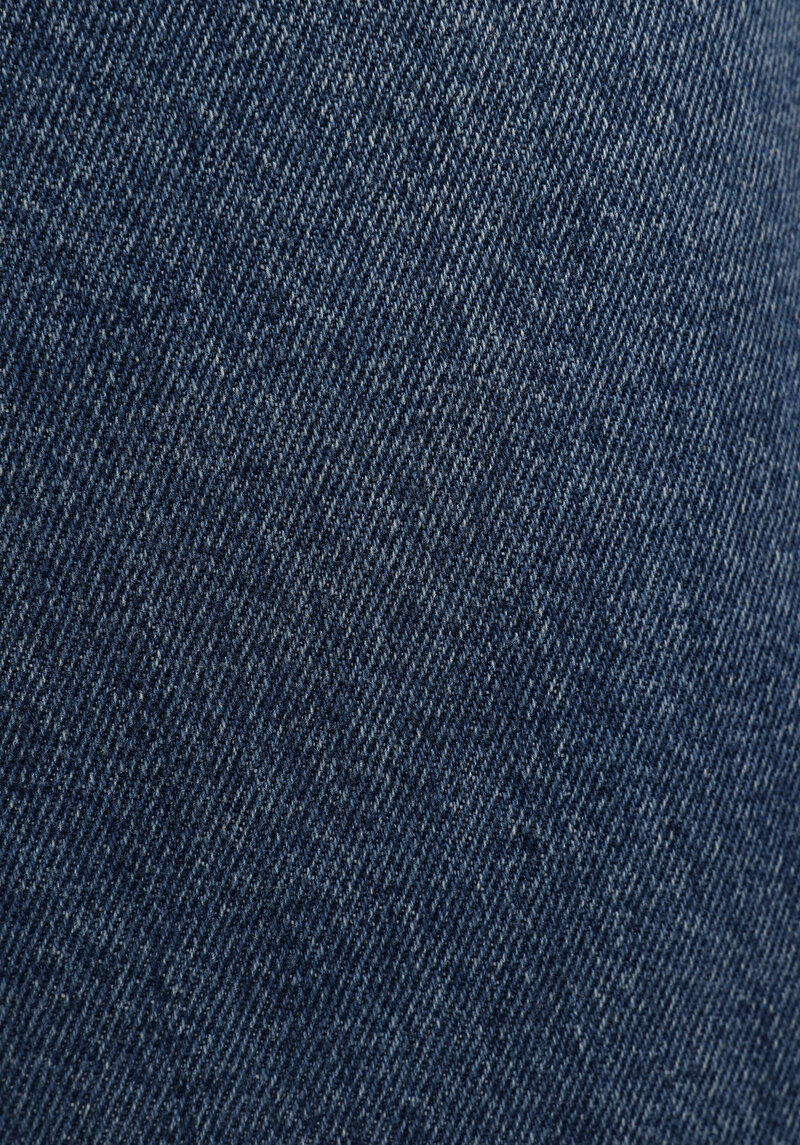 Loose Fit Orta Bel Düz Erkek Mid İndigo Denim Jean Şort