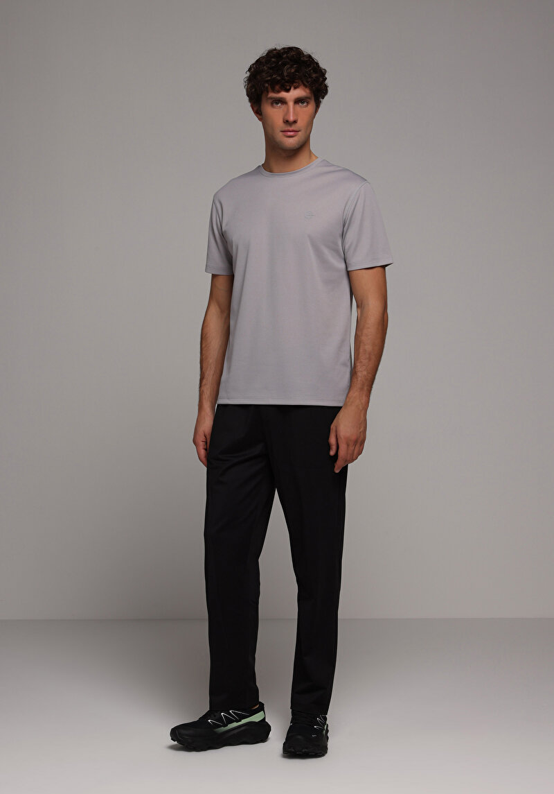 Regular Fit Orta Bel Düz Erkek Siyah Eşofman Altı