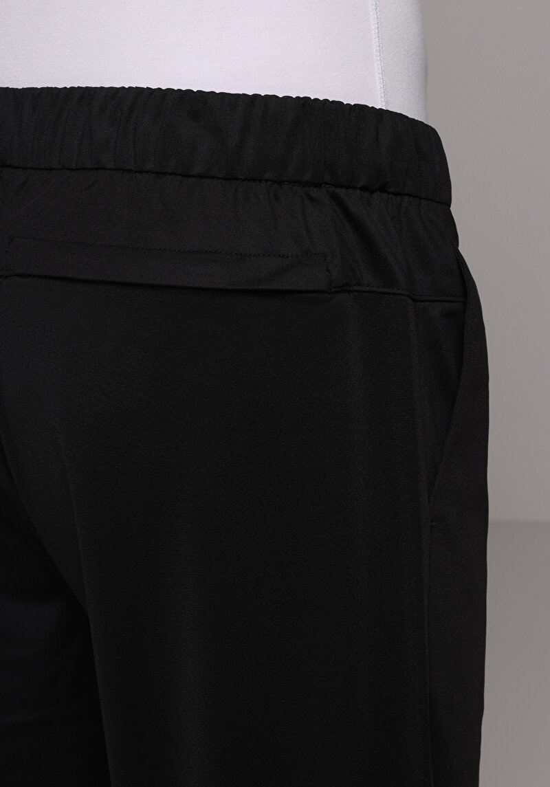 Regular Fit Orta Bel Düz Erkek Siyah Eşofman Altı