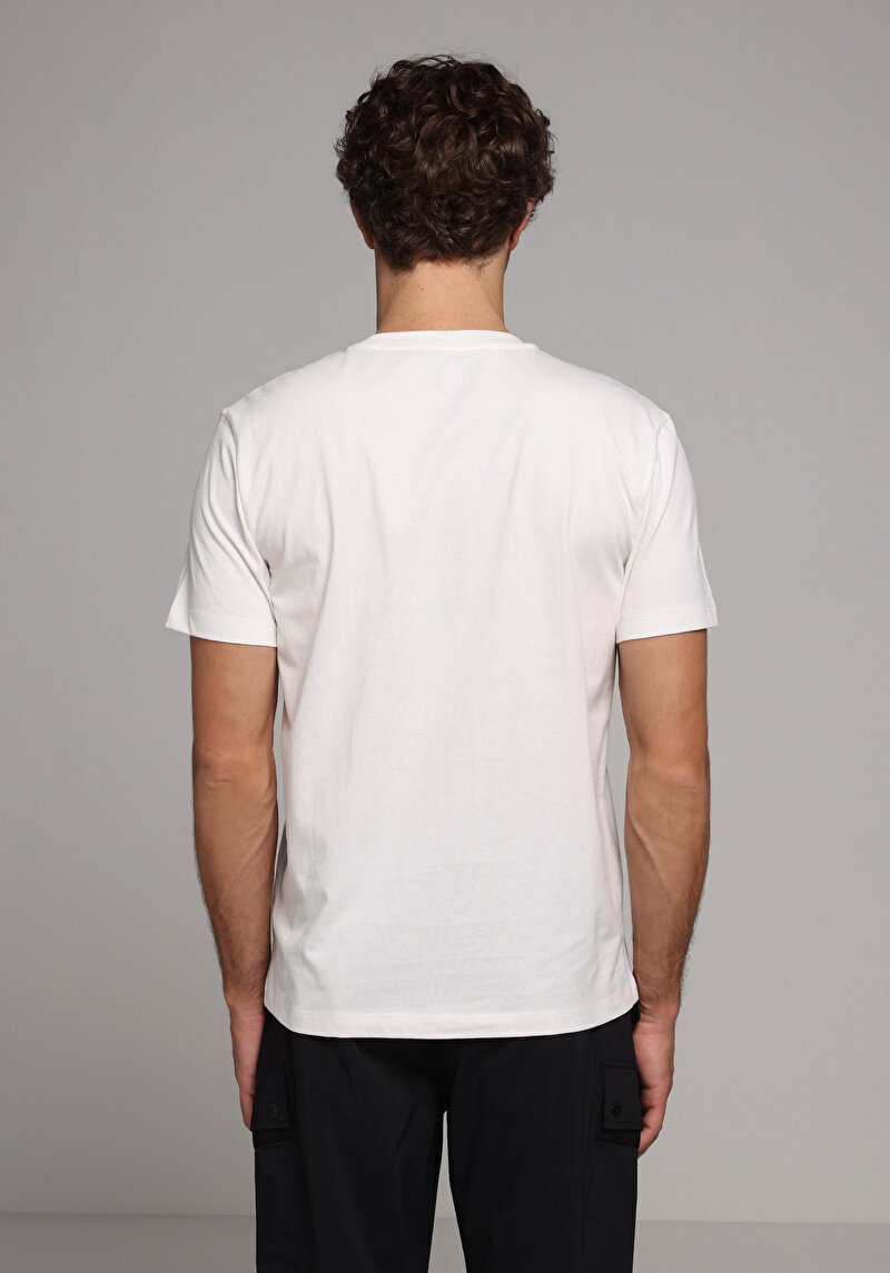 Regular Fit Yuvarlak Yaka Düz Erkek Beyaz Kısa Kol Tişört