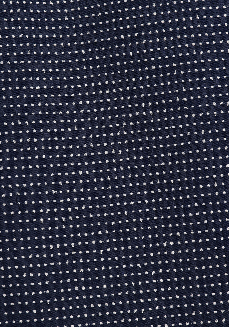 Regular Fit Shirt Neck Jakarlı Erkek Mavi Kısa Kol Gömlek