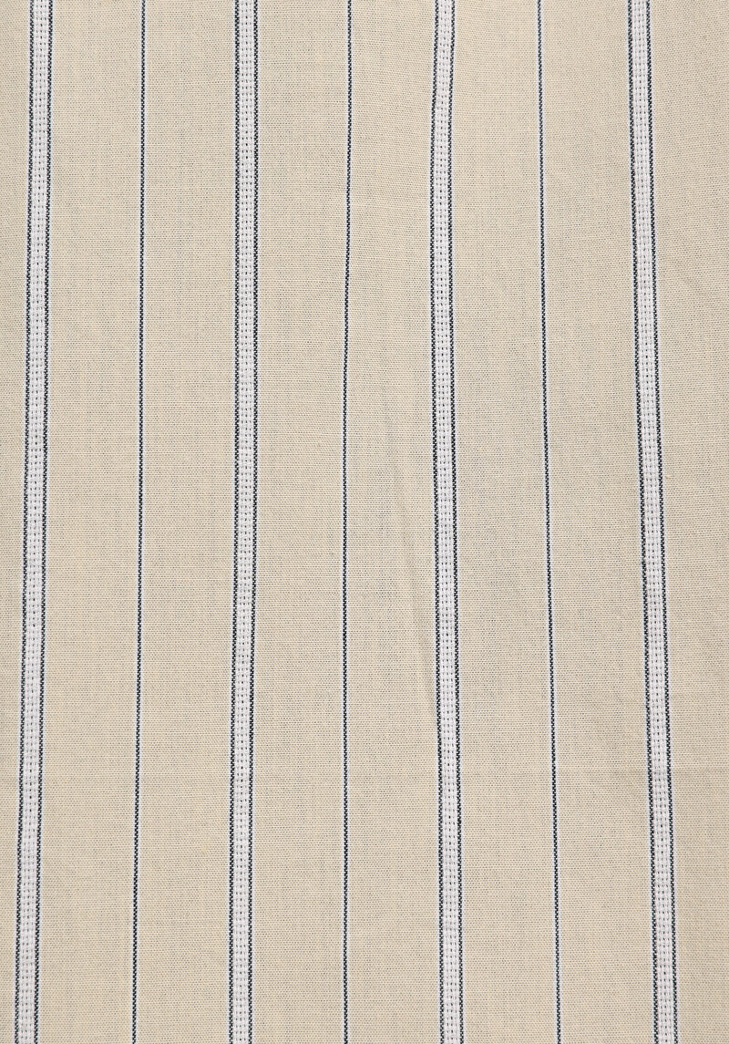 Boxy Fit Shirt Neck Çizgili Erkek Sari Uzun Kol Gömlek