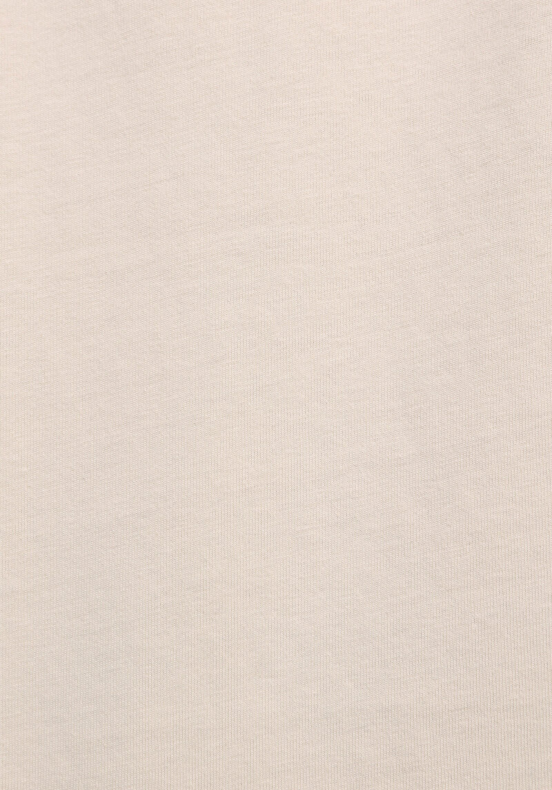 Comfort Fit Yuvarlak Yaka Düz Erkek Ekru Kısa Kol Tişört