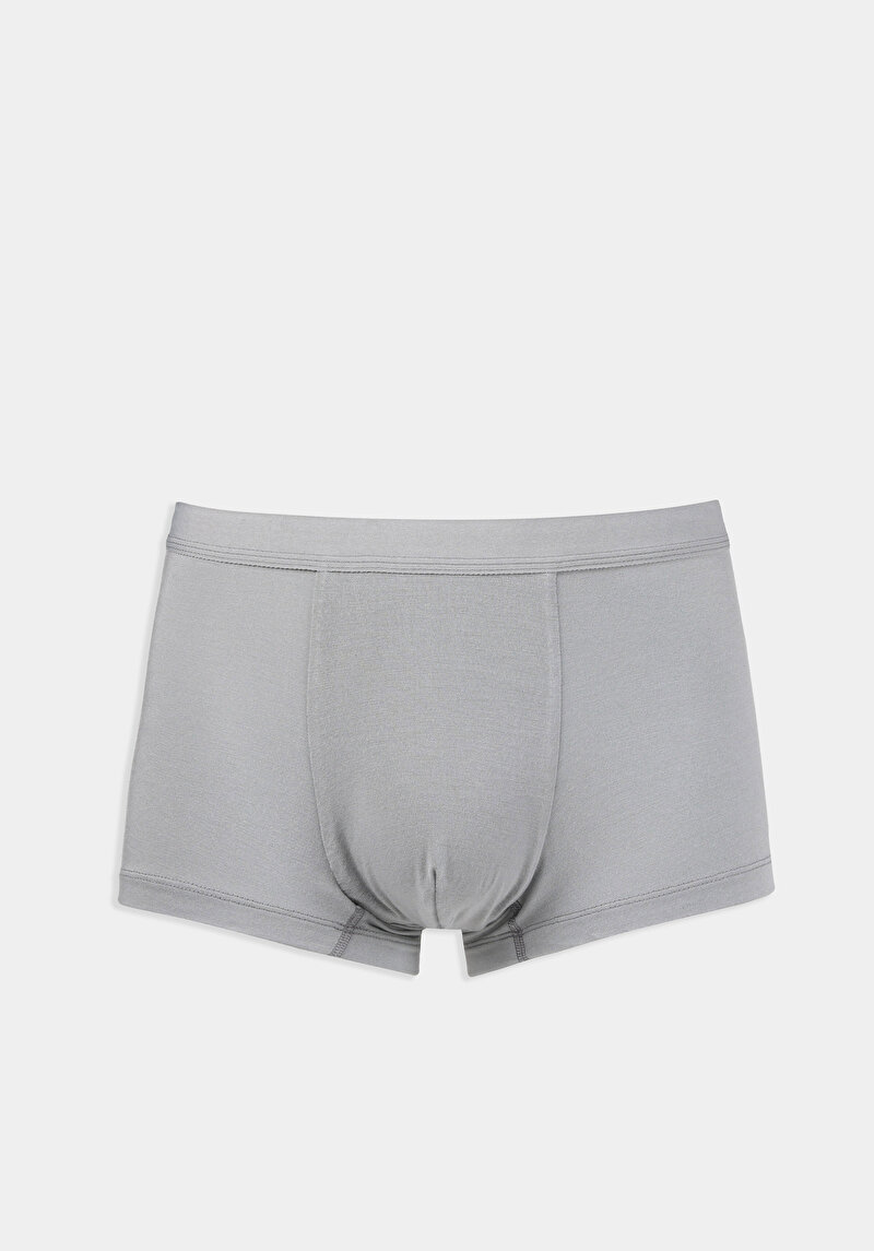 Modern Fit Düz Erkek Gri Boxer