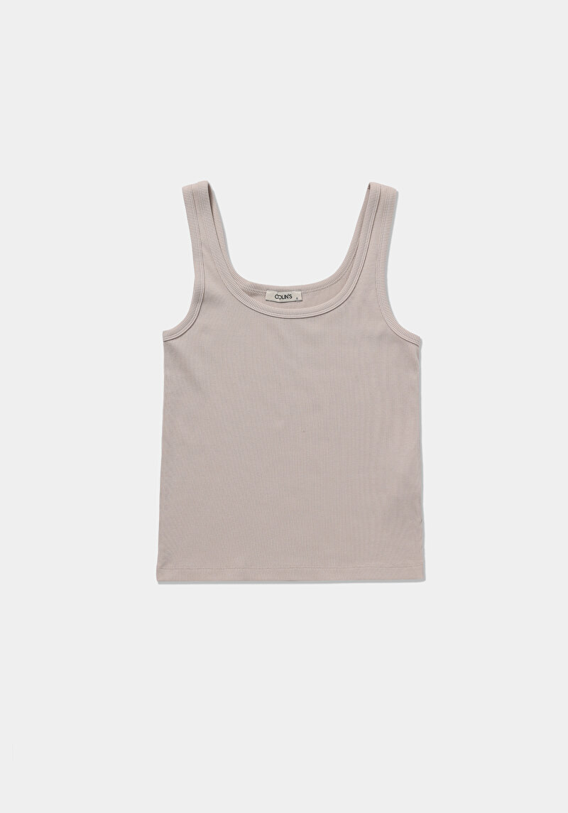 Slim Fit   Kadın Bej Atlet