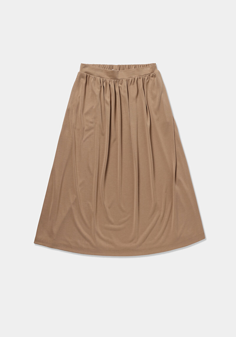 Regular Fit Düz  Kadın Bej Etek
