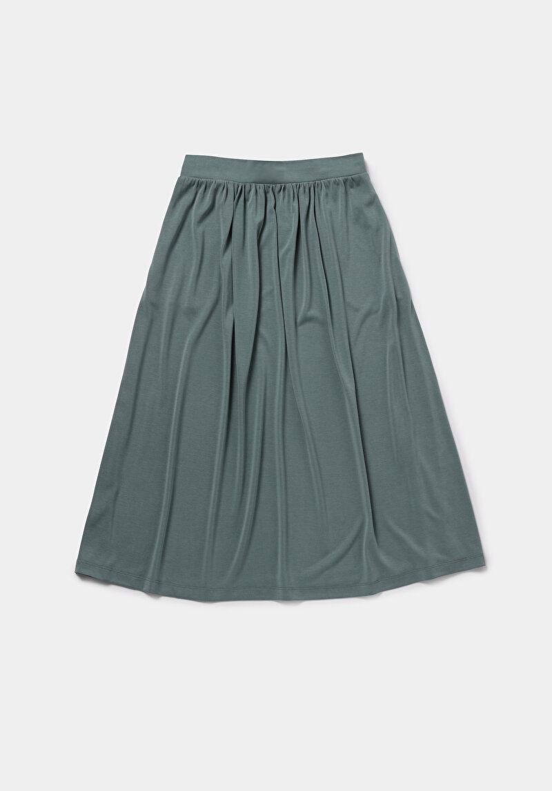 Regular Fit Düz  Kadın Yeşil Etek