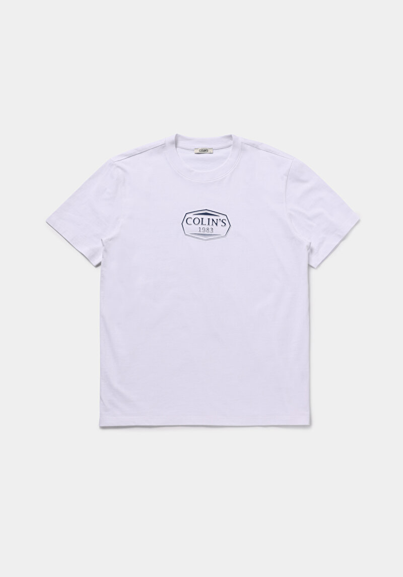 Regular Fit Yuvarlak Yaka Düz Erkek Beyaz Kısa Kol Tişört