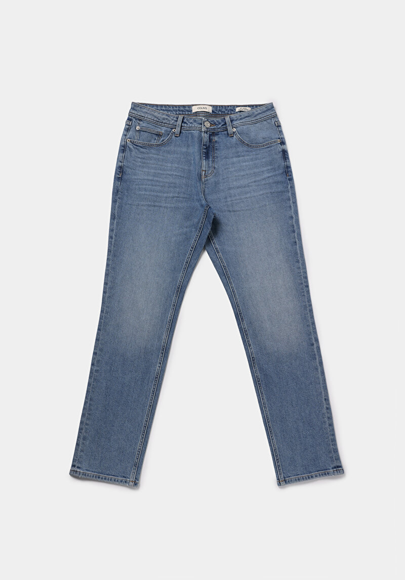Regular Fit   Erkek Light İndigo Denim Jean Pantolon