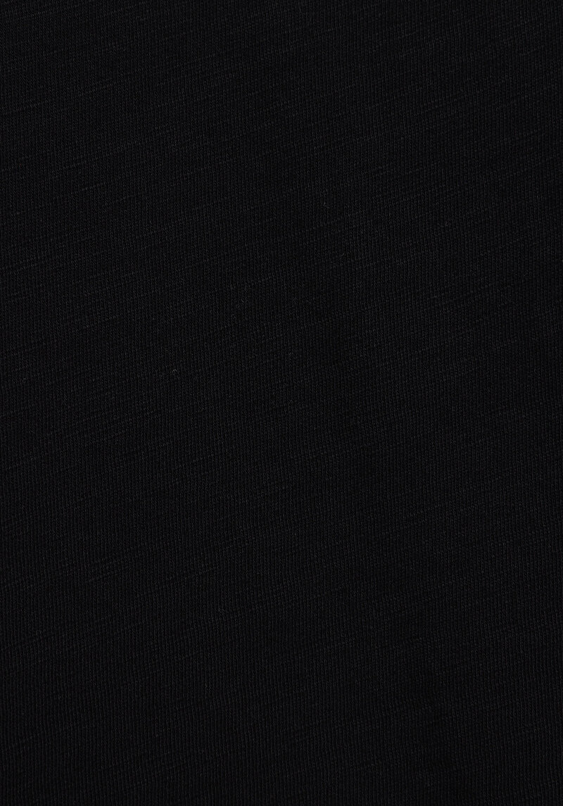 Regular Fit V Yaka Düz Erkek Siyah Kısa Kol Tişört