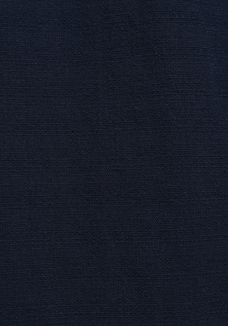 Regular Fit Shirt Neck Düz Erkek Lacivert Kısa Kol Gömlek