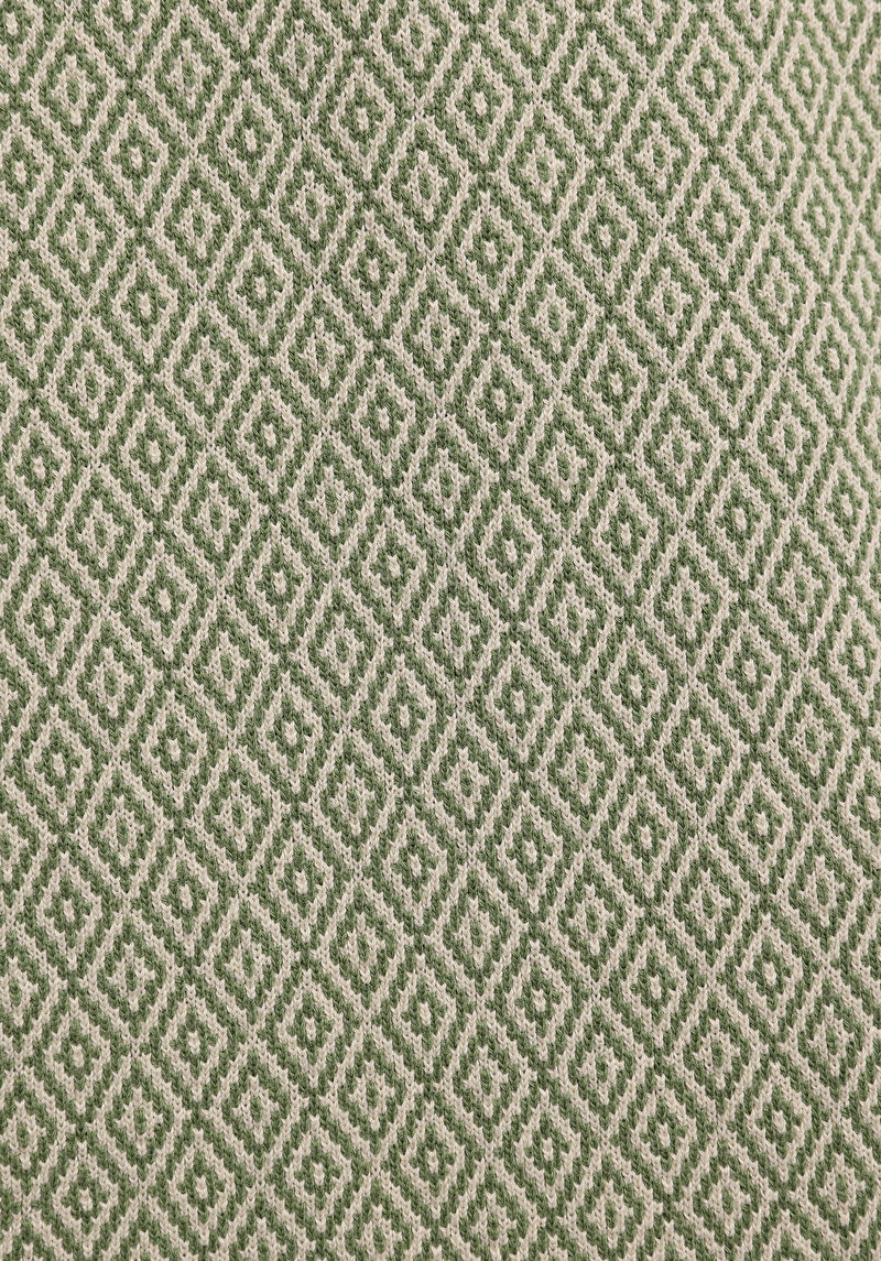 Regular Fit Shirt Neck Jakarlı Erkek Yeşil Kısa Kol Tişört