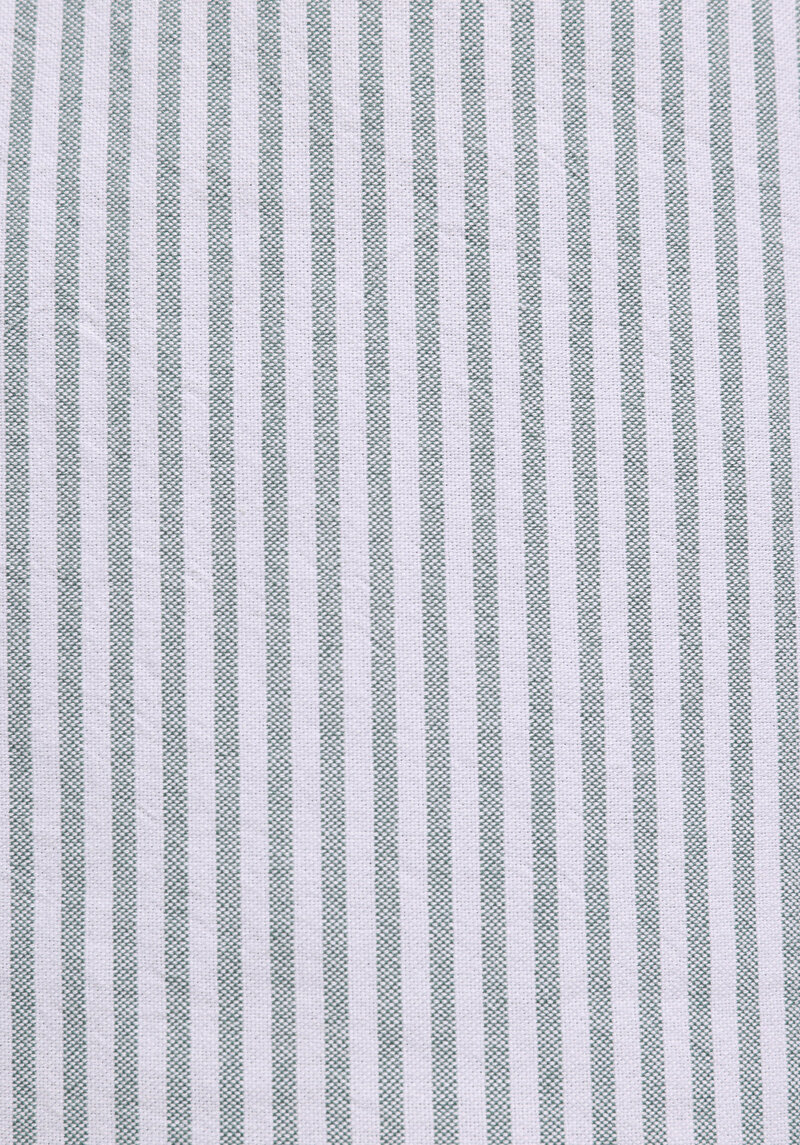 Regular Fit Shirt Neck Çizgili Erkek Turkuaz Uzun Kol Gömlek