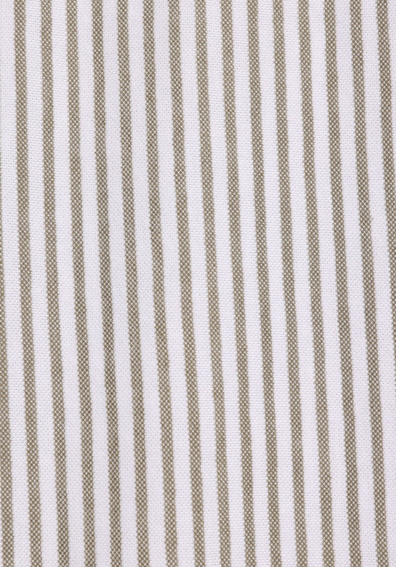 Regular Fit Shirt Neck Çizgili Erkek Yeşil Uzun Kol Gömlek