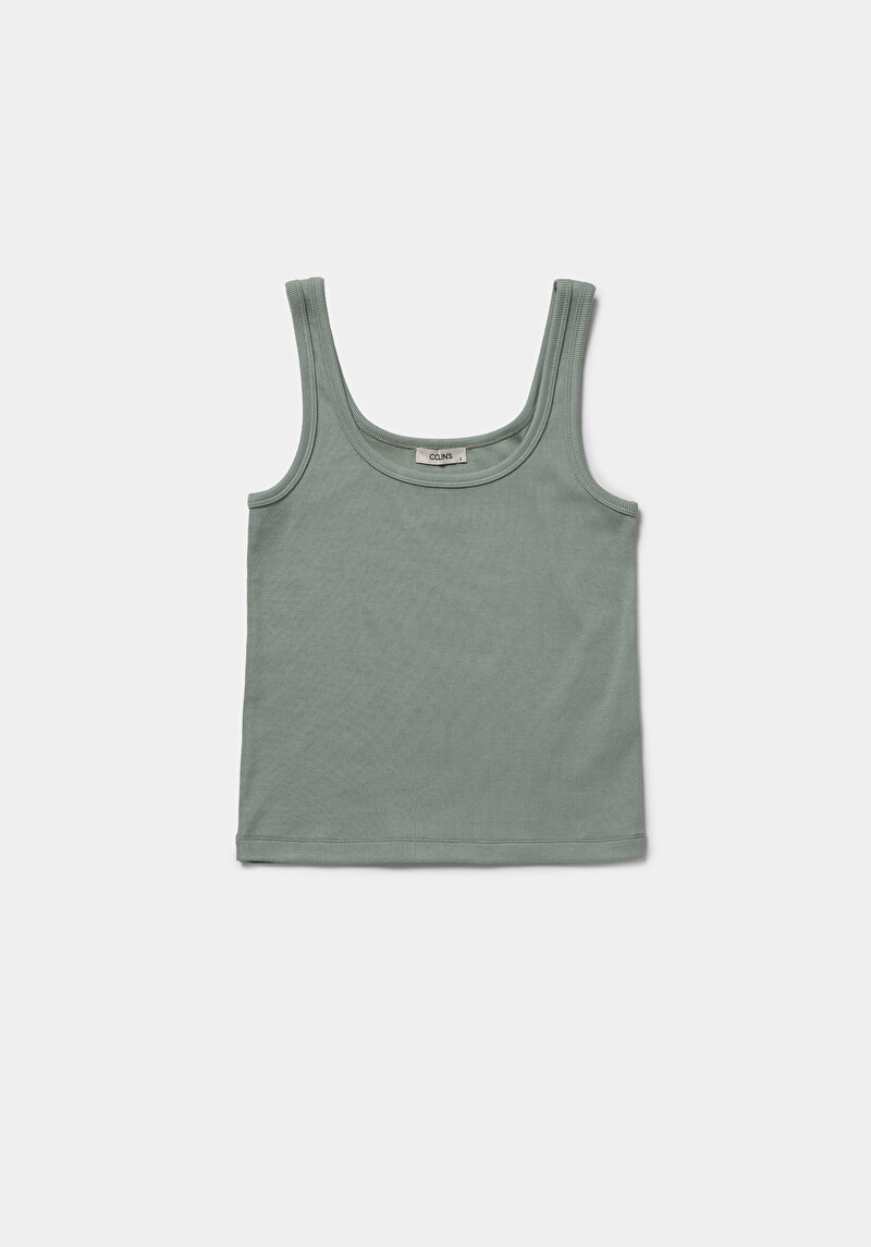 Slim Fit   Kadın Yeşil Atlet