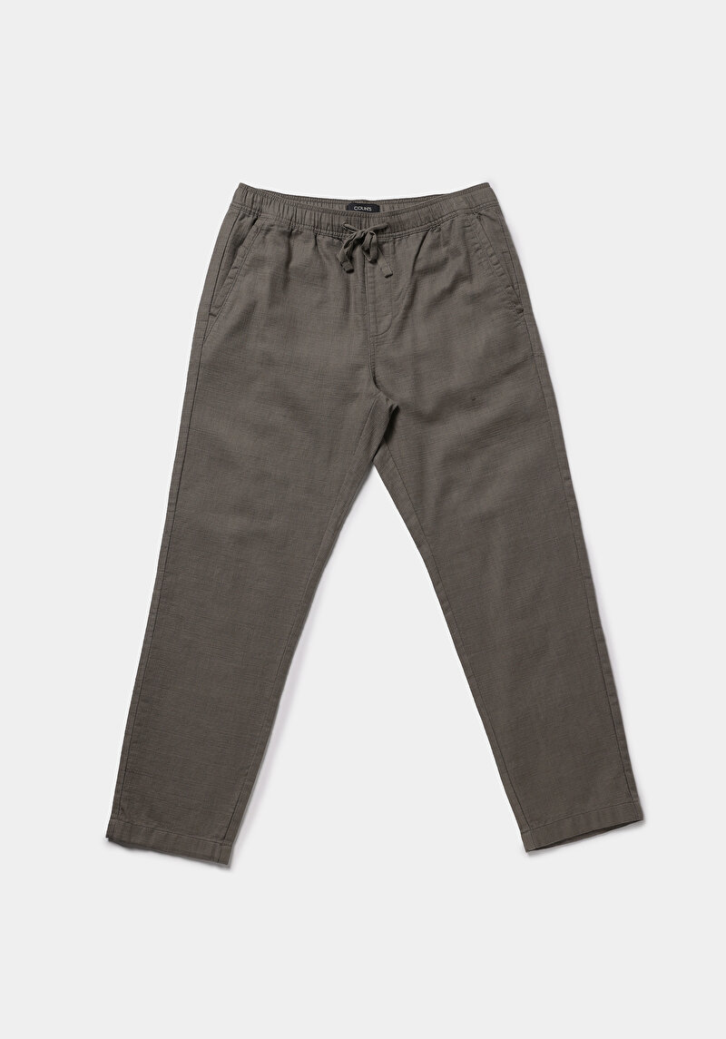 Regular Fit Orta Bel Düz Paça Erkek Yeşil  Pantolon