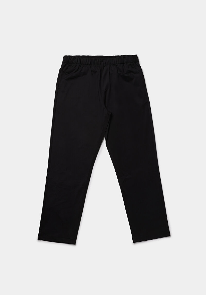 Regular Fit Orta Bel Düz Erkek Siyah Eşofman Altı