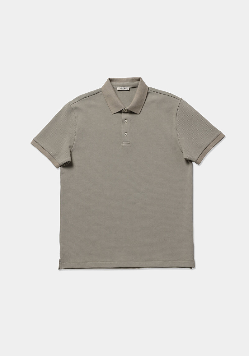 Regular Fit Polo Yaka Düz Erkek Yeşil Kısa Kol Tişört