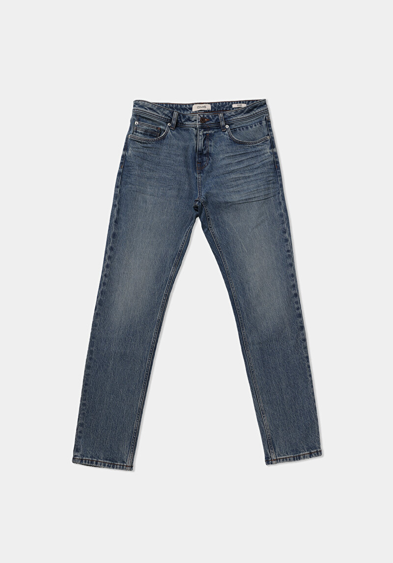 Straight Fit   Erkek Light İndigo Denim Jean Pantolon