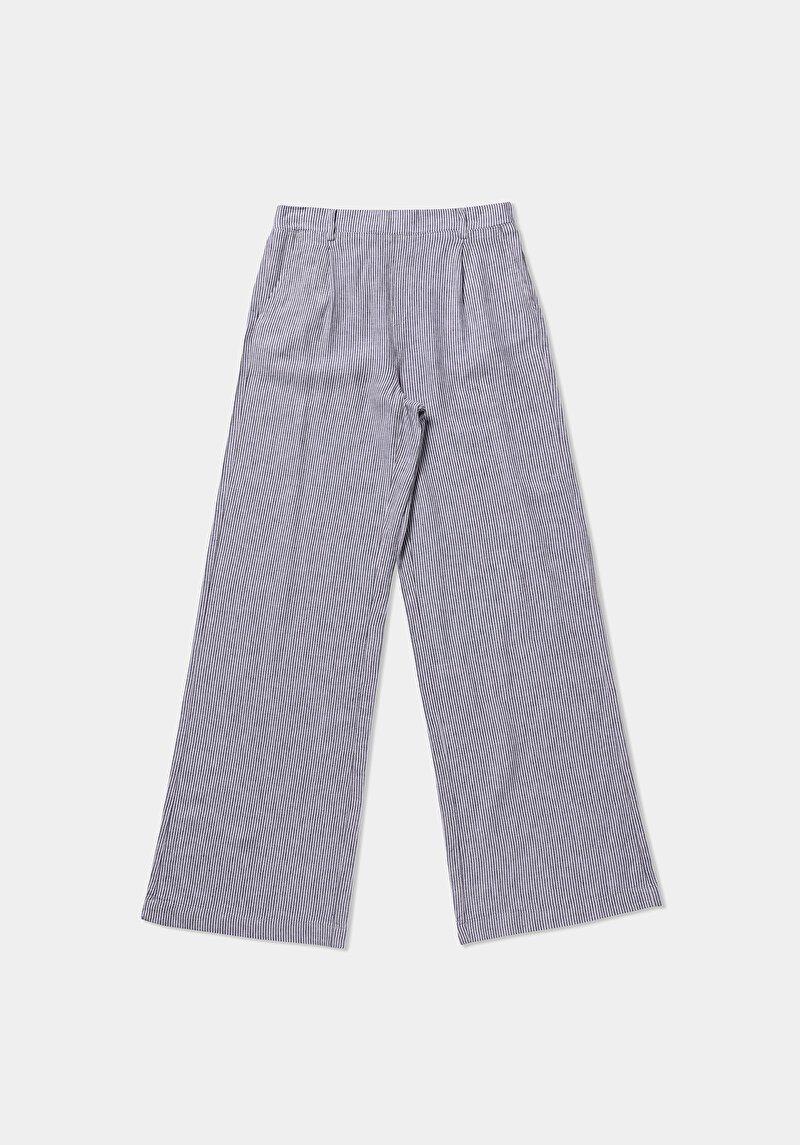 Straıght Fıt Düşük Bel Geniş Paça Kadın Mavi  Pantolon