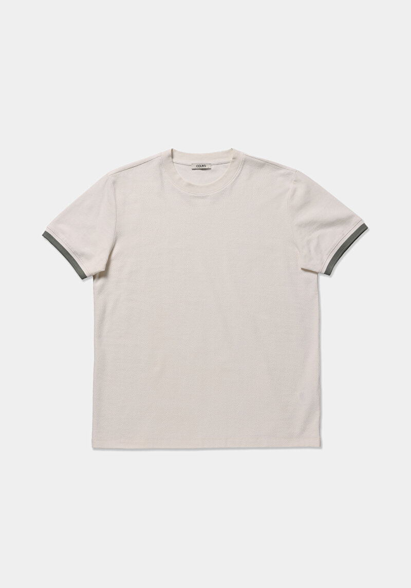 Regular Fit Yuvarlak Yaka Düz Erkek Beyaz Kısa Kol Tişört