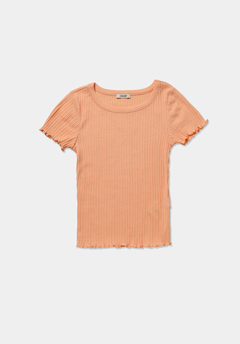 Slim Fit Yuvarlak Yaka Düz Kadın  Kısa Kol Tişört