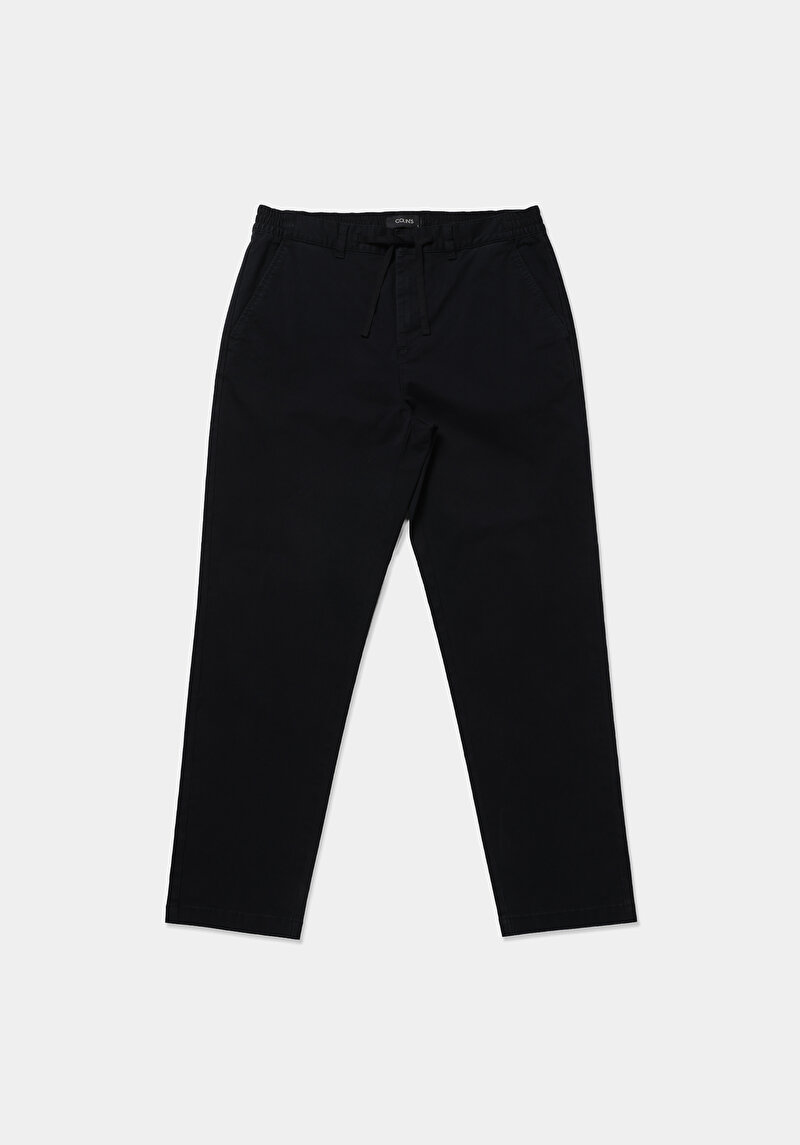 Regular Fit Orta Bel Düz Paça Erkek Lacivert  Pantolon