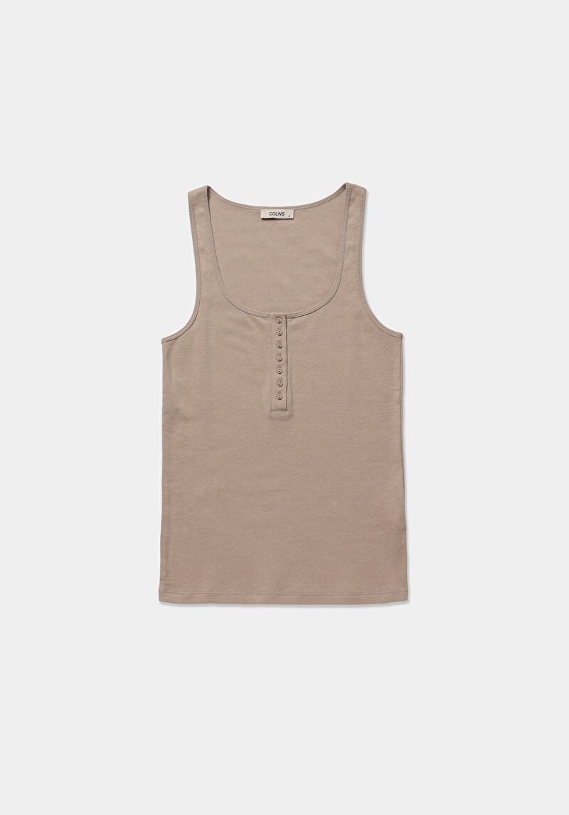 Slim Fit   Kadın Bej Atlet