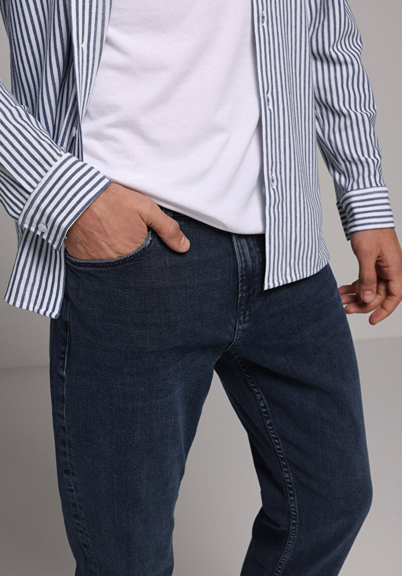 Regular Fit   Erkek Black Black Denim Jean Pantolon