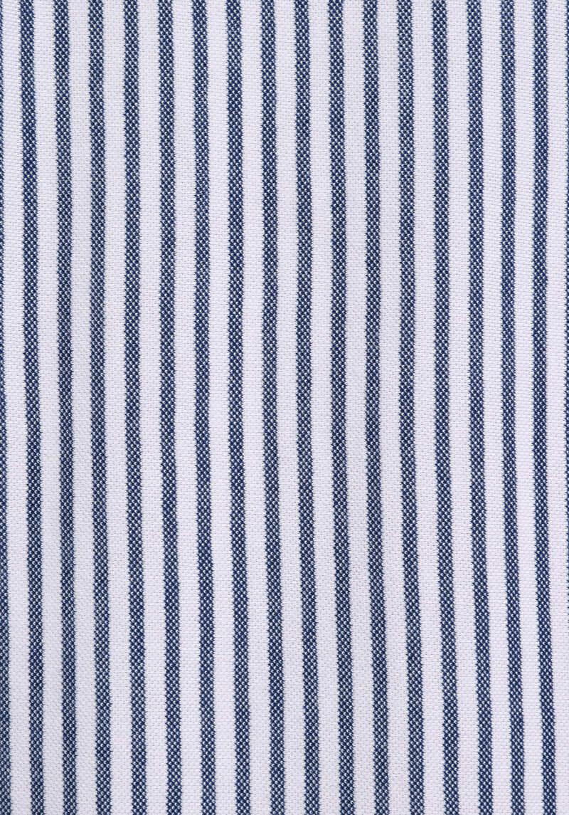 Regular Fit Shirt Neck Çizgili Erkek Mavi Uzun Kol Gömlek