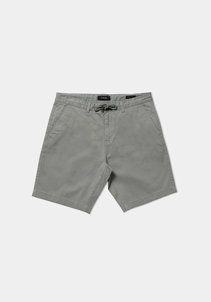 Regular Fit Orta Bel Düz Erkek Yeşil Şort