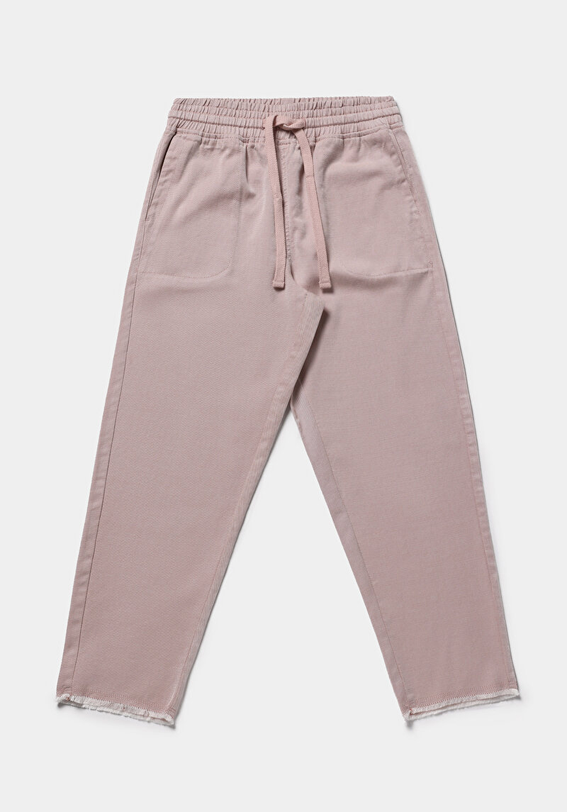 Regular Fit Yüksel Bel Düz Paça Kadın Pembe  Pantolon