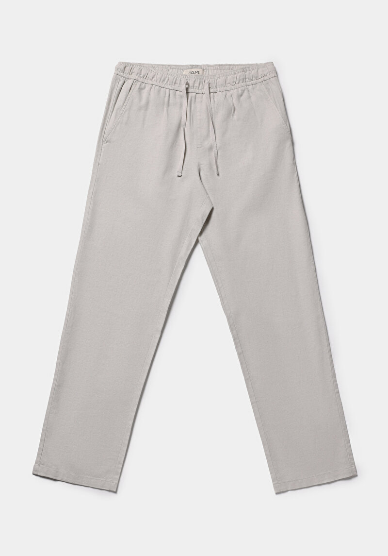 Regular Fit Orta Bel Düz Paça Erkek Taş  Pantolon