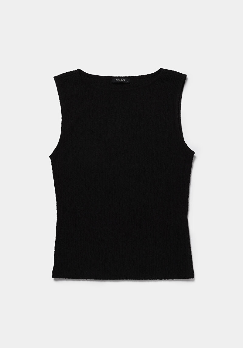 Slim Fit  Kolsuz Kadın Siyah Atlet