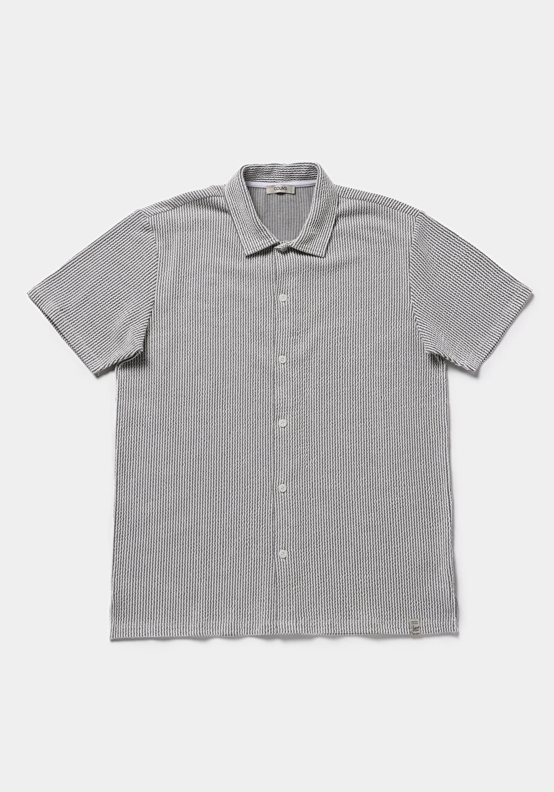 Regular Fit Polo Yaka Çizgili Erkek Gri Kısa Kol Tişört