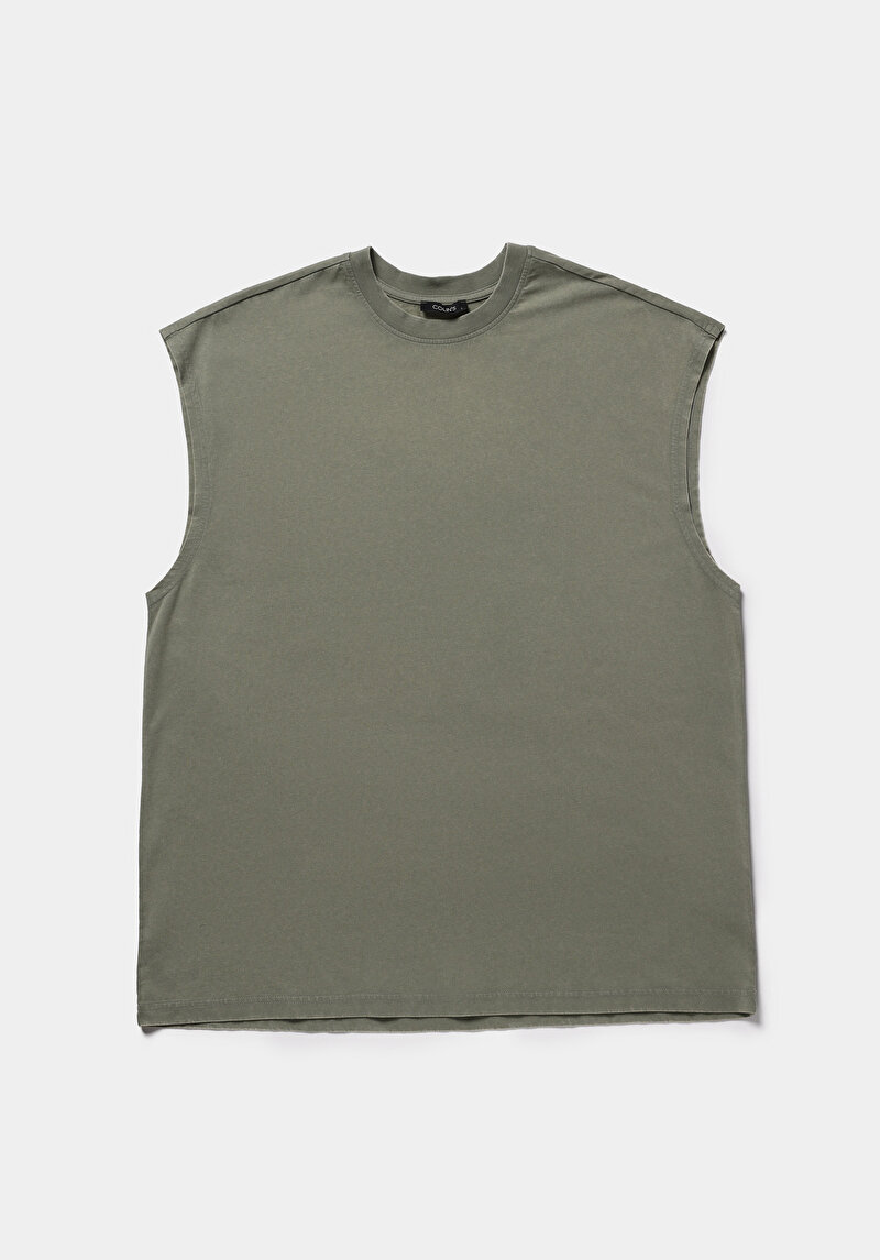 Oversize Fit   Erkek Yeşil Atlet