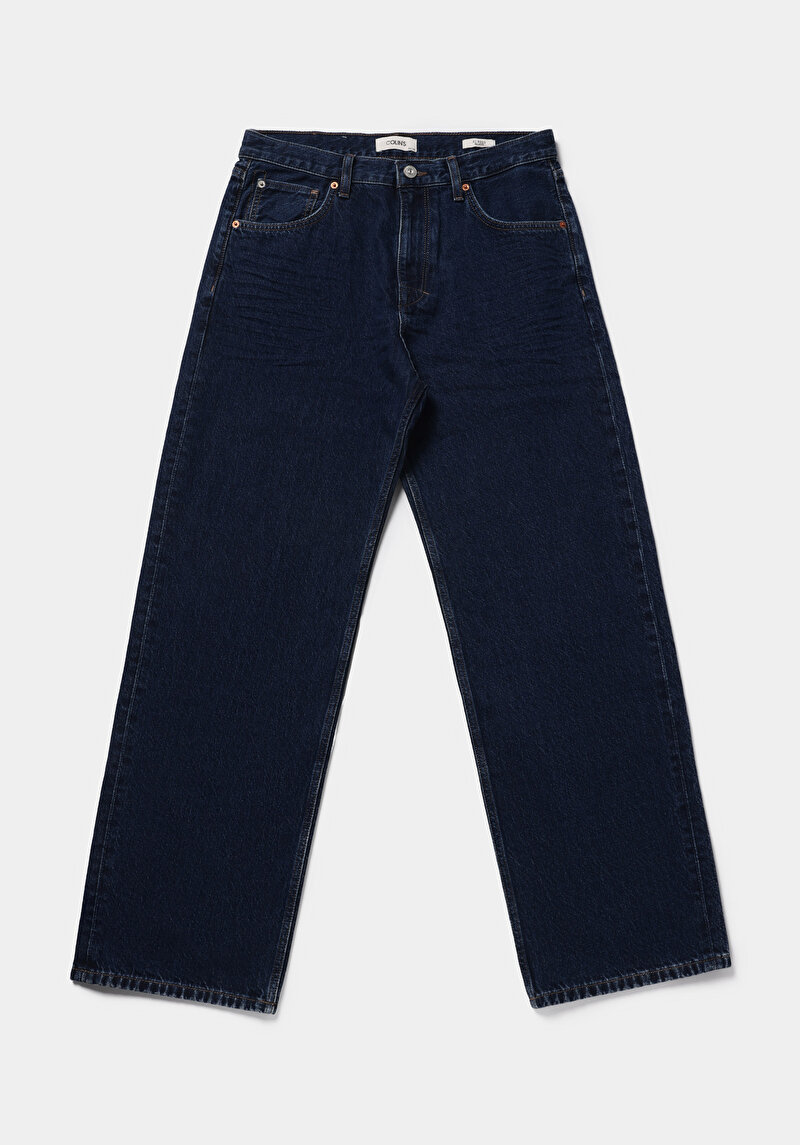 Relaxed Fit   Erkek Dark İndigo Denim Jean Pantolon
