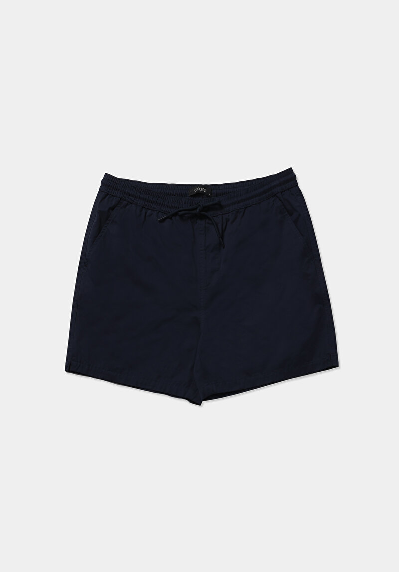 Slim Fit Düz Erkek Lacivert Deniz Şortu