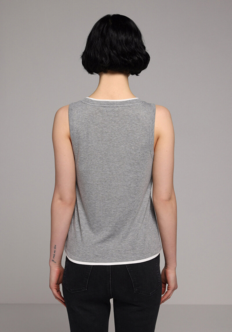 Slim Fit Kadın Gri Atlet