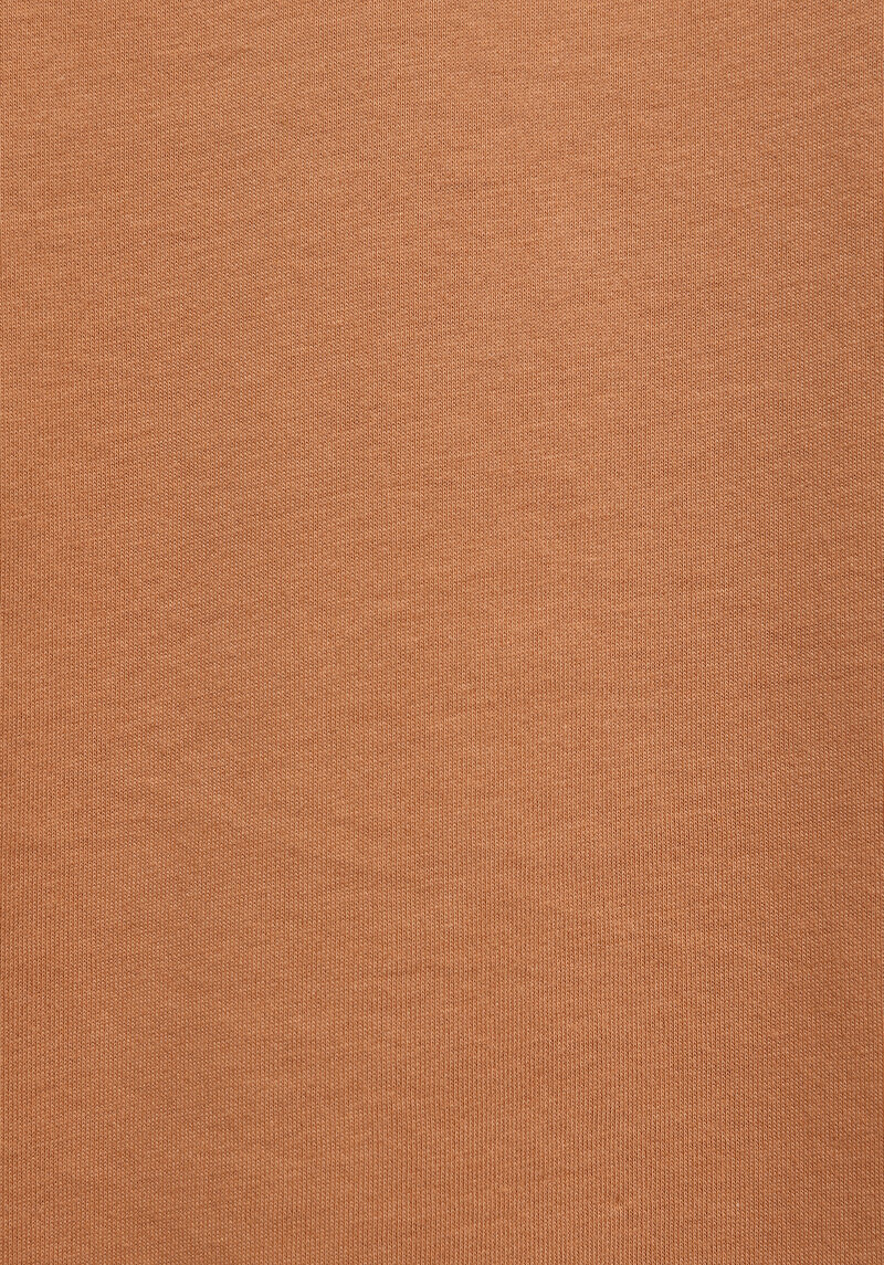 Regular Fit Yuvarlak Yaka Düz Kadın Turuncu Kısa Kol Tişört